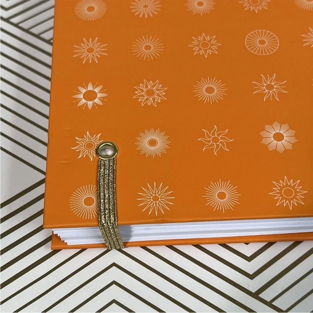 Trust The Universe Lined Hardcover Journal Notebook Orange Gold Celestial Sun